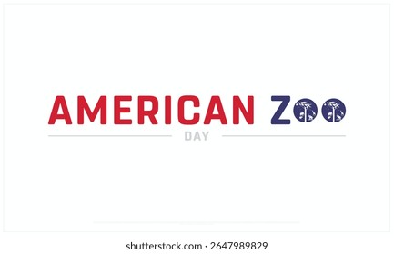 Projeto do Dia do Zoológico Americano sobre fundo branco, Projeto tipográfico do Dia do Zoológico Americano, Projeto Vetorial do Dia do Zoológico Americano, Dia do Zoológico Americano