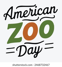 American Zoo Day typography in vector