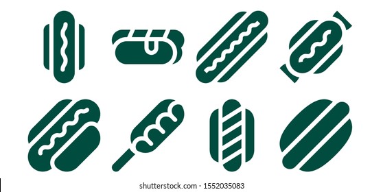 Americana Icon Set. 8 Filled Americana Icons.  Simple Modern Icons About  - Hot Dog