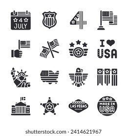 Americana icon set vector illustration