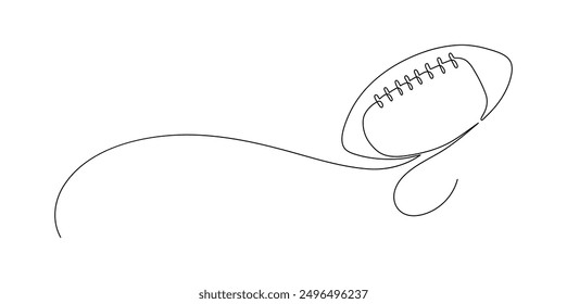 American-football ball. Continuous line drawing.