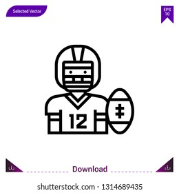 american-football vector icon. Best modern, simple, isolated,sport-avatar, flat icon for website design or mobile applications, UI / UX design vector format