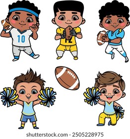 Americankan football players kids team