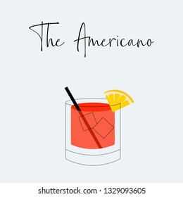 The americano cocktail minimal design