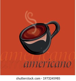 Americano coffee in a black cup II