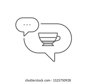 Americano coffee icon. Chat bubble design. Hot drink sign. Beverage symbol. Outline concept. Thin line americano icon. Vector