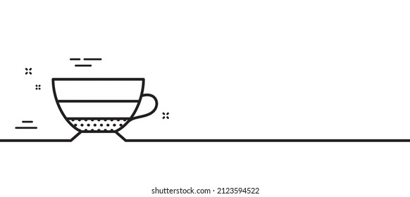 Americano coffee icon. Hot drink sign. Beverage symbol. Minimal line illustration background. Americano line icon pattern banner. White web template concept. Vector