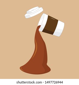 americano coffee plastic cup vector