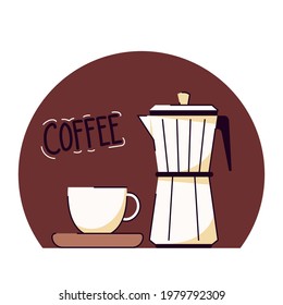 Americano coffee vector. Coffee cup and Coffee mug on white background.