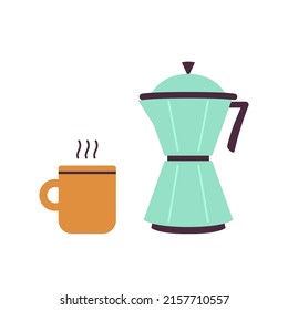 Americano coffee vector. Coffee cup and Coffee mug on white background.