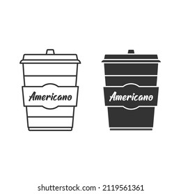 Americano cup icon isolated on background. Disposable cup symbol modern, simple, vector, icon for website design, mobile app, ui. Vector Illustration