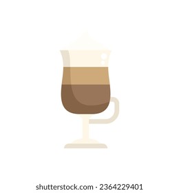 Americano latte icon flat vector. Glass cafe. Cream morning isolated