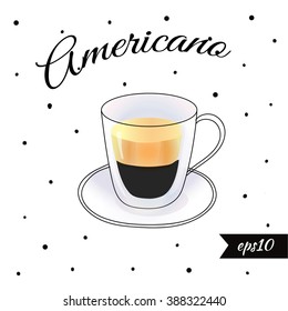 Americano. Vector illustration eps 10.