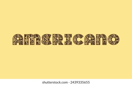 Americano vector logo, typography, sign in black and white. Advertising poster or template design. Modern lettering logotype, coffee signboard. Design elements. Vector illustration.