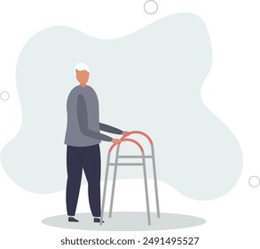 Americans with disabilities act or ADA protection law..Condition with limited mobility.flat design.illustration with people.