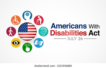 Americans Disability Act Observed Every Year Stock Vector (Royalty Free ...