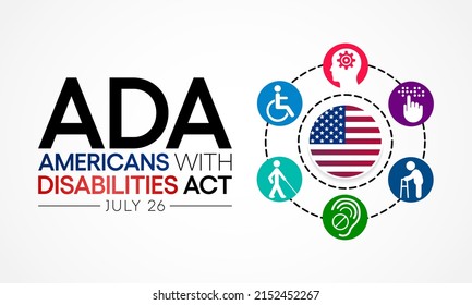 Americans Disability Act Observed Every Year Stock Vector (Royalty Free ...