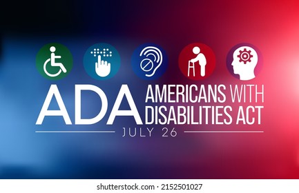 Americans Disability Act Observed Every Year Stock Vector (Royalty Free ...