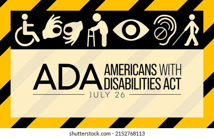 Americans Disability Act Observed Every Year Stock Vector (Royalty Free ...