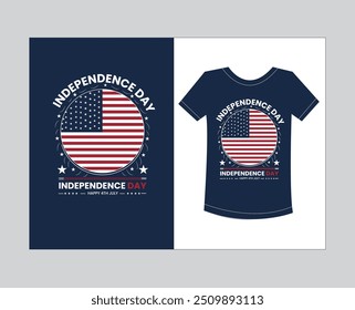 Projeto de camiseta do Dia da Independência dos Americanos