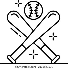 Americans national base ball Sports Vector  Icon Design, American culture and traditions Symbol, United States Social Sign, US Arts and literature Stock illustration, Baseball bat and Ball Concept