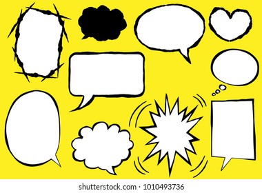 American-style style Speech balloon set.
This is a vector illustration.