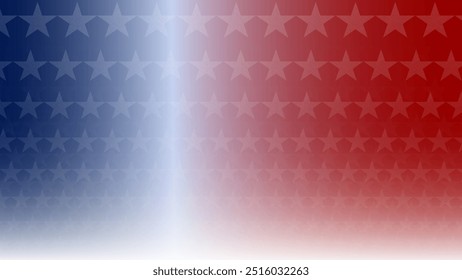 Fundo com tema americano com um gradiente de estrelas vermelhas, brancas e azuis. Ideal para a criação de designs do Dia da Independência, banners patrióticos ou materiais políticos.