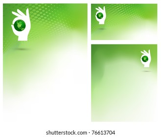 Americas Business eco style green stationery template, Vector illustration.