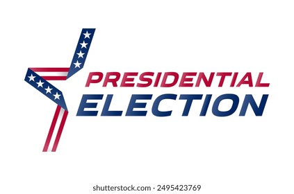 America's Choice: 'Presidential Election' Logo Ignites Civic Duty. Bold Stars and Stripes Design Calls Citizens to Shape the Nation's Future.