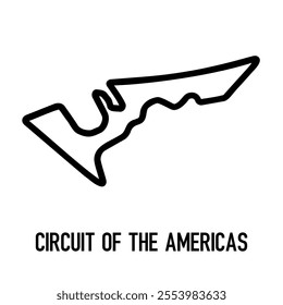 The Americas Circuit Vector. Circuit Race Track Illustration with Editable Stroke. Stock Vector.