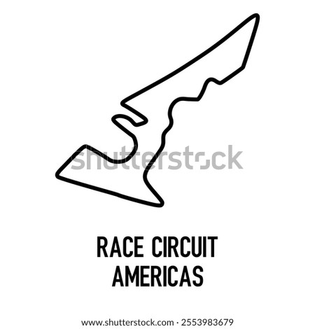 Americas Circuit Vector. Circuit Race Track Illustration with Editable Stroke. Stock Vector.