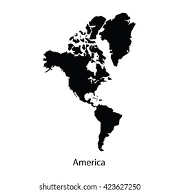 Americas continent black vector