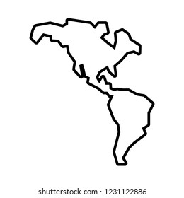 americas continent map icon