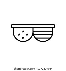 Gafas de bandera de Estados Unidos. Icono de vector