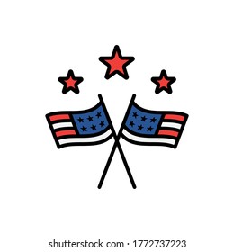 America's flag vector icon illustration