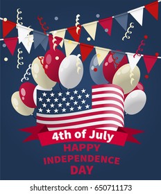 America's Independence Day. National holiday greeting card
