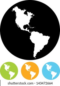 Americas map vector icon 