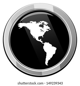 Americas map vector icon