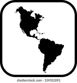 Americas map vector icon 