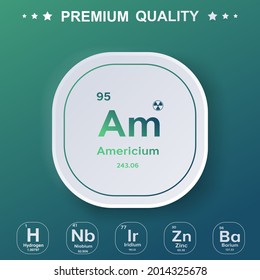 Americium element from the periodic table - Modern design