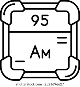 Americium Line vector Icon Design