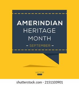 Amerindian Heritage Month, Held On September.