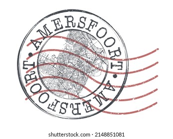 Amersfoort, Netherlands Stamp Map Postal. Silhouette Seal Roads and Streets. Passport Round Design. Vector Icon. Design Retro Travel National Symbol.