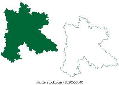 Amethi district (Uttar Pradesh State, Republic of India) map vector illustration, scribble sketch Amethi map