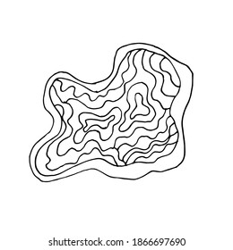 Amethyst crystal cut isolated on a white background. Hand-drawn vector illustration in Doodle style. Collection mystical minerals for relaxing coloring pages