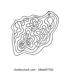 Amethyst crystal cut isolated on a white background. Hand-drawn vector illustration in Doodle style. Collection mystical minerals for relaxing coloring pages