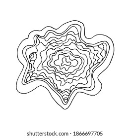 Amethyst-Kristall einzeln auf weißem Hintergrund. Handgezeichnete Vektorgrafik im Doodle-Stil. Sammlung mystischer Mineralien für entspannende Farbseiten, wissenschaftliches Buch