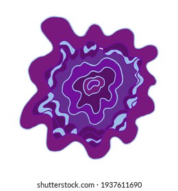 Amethyst-Kristallschneiden einzeln auf weißem Hintergrund. Vektorgrafik im Cartoon-Stil. Mystische Kristalle für Design und Dekoration.