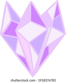 Amethyst Crystal Shard, Vector Illustration