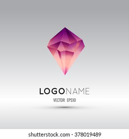 Amethyst diamond shape abstract logo, icon for business.